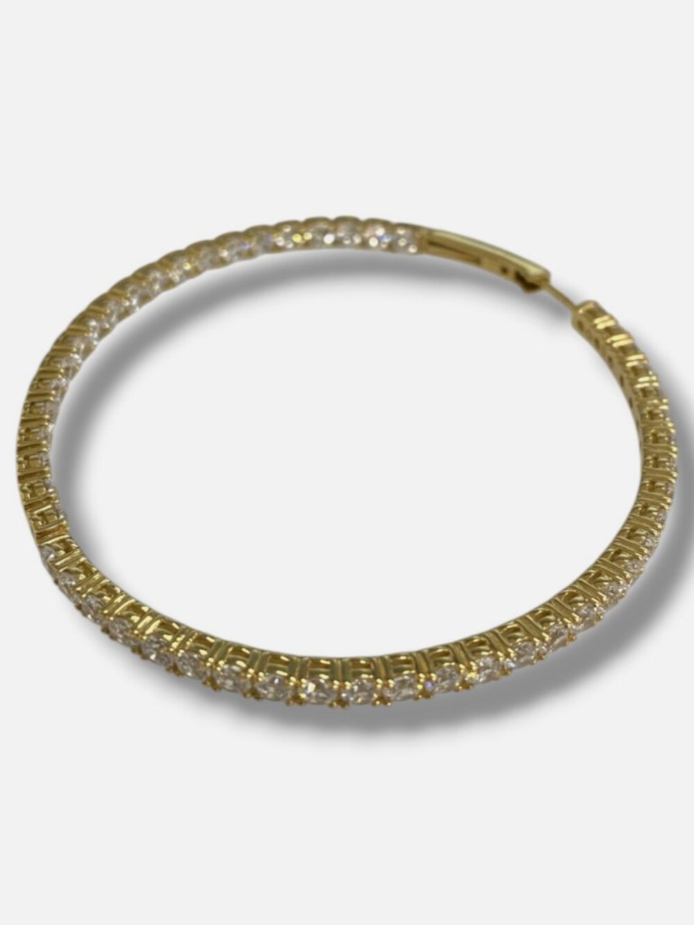Adriana Orsini Women's 18K Gold Plated Cubic Zirconia Inside-Out Hoop Earrings.